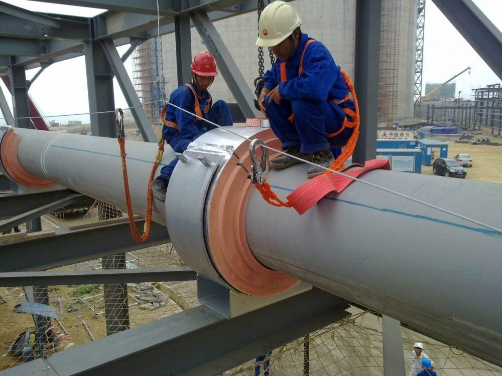 LISEGA insulated pipe support type 56 terpasang